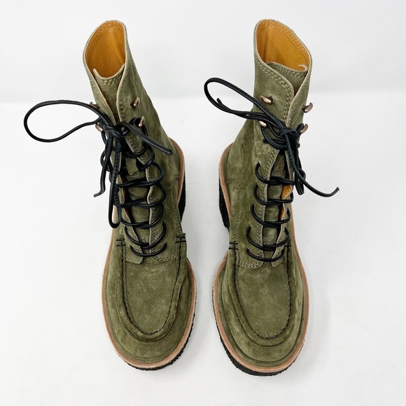 Rag & Bone Scout Suede Wedge Platform Boots In Green Size 37.5 - Picture 4 of 10